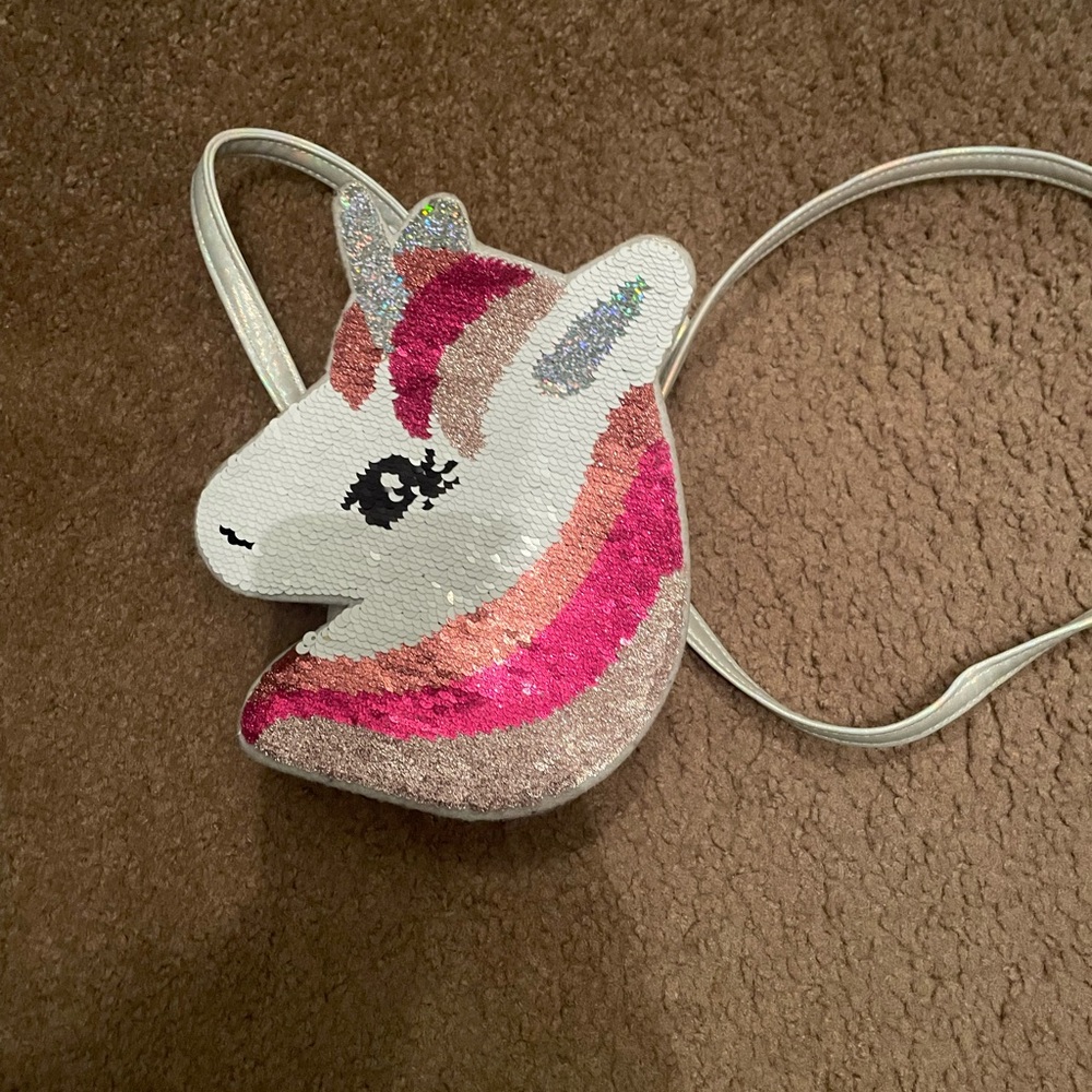 Place Unicorn Sequin Bag - Pink and Silver
